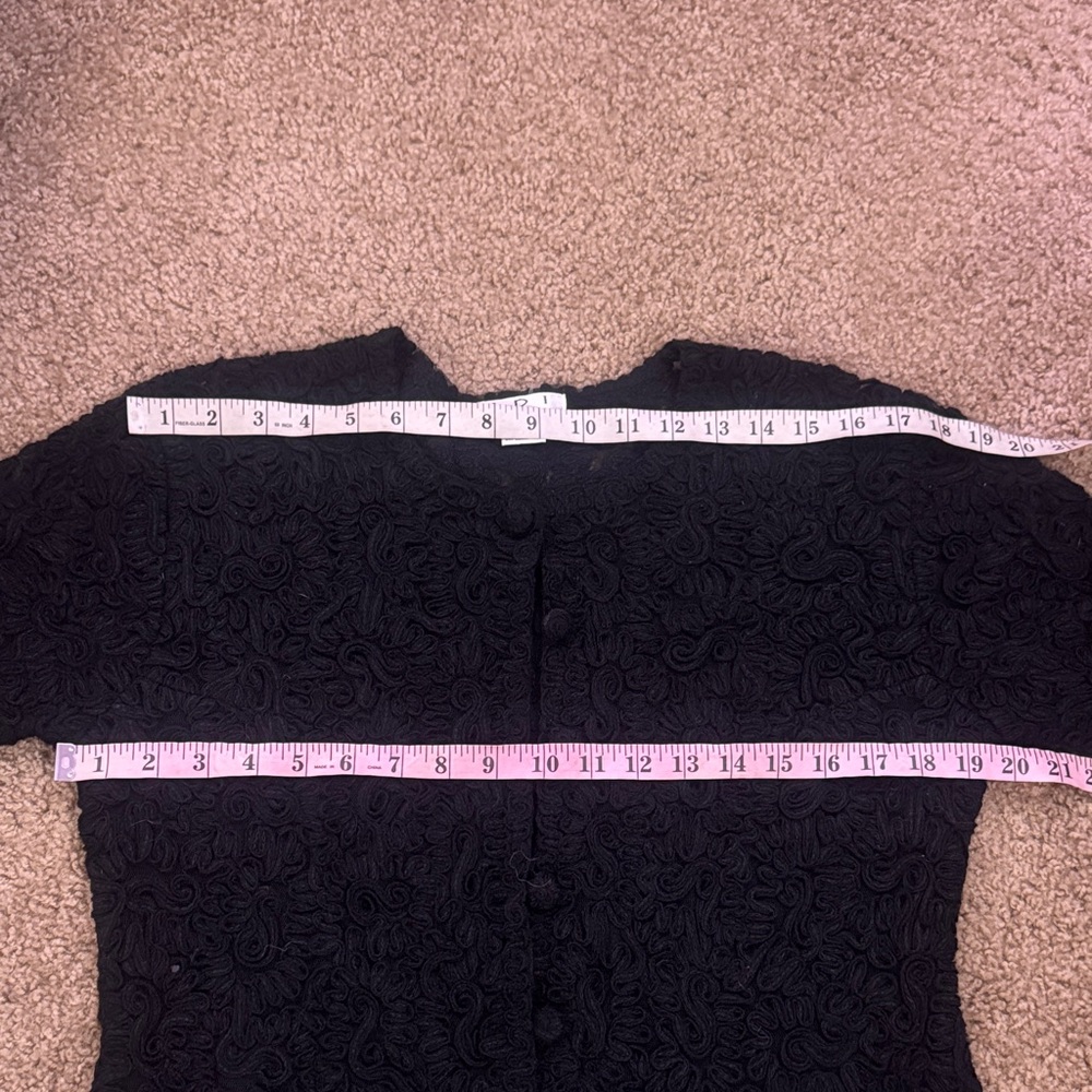Vintage Floral Black Women's Button Up Cardigan - Picture 7 of 12